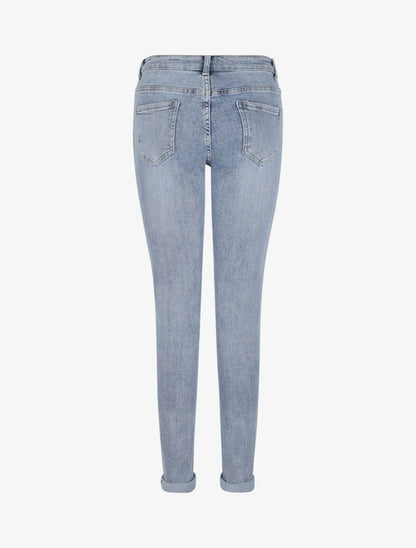Jean boyfriend taille standard délavé - Bleu clair - 2