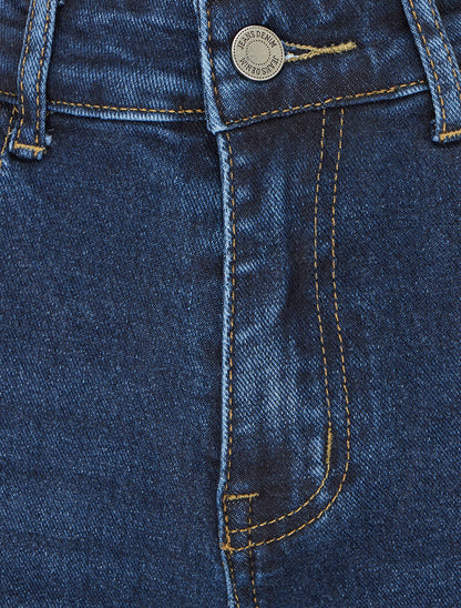Jean délavé coupe droite - Bleu - 3