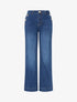 Jean à boutons décoratifs coupe droite - Bleu - 1