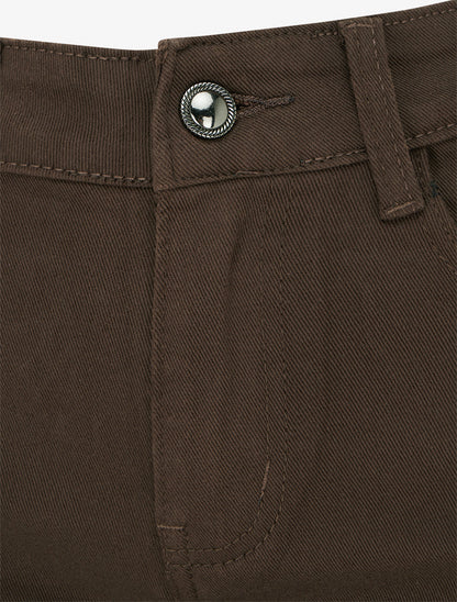 Jean wide leg coupe droite - Marron - 3