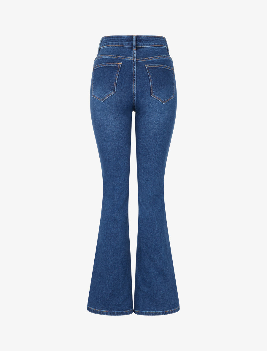 Jean flare à poches plaquées - Bleu brut - 2