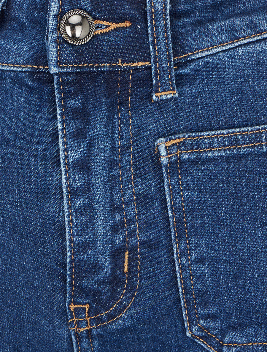 Jean flare à poches plaquées - Bleu brut - 3