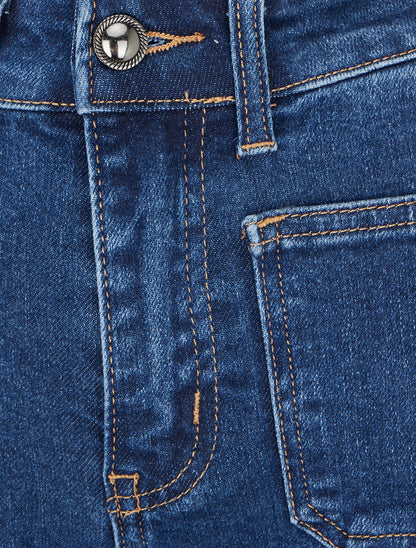 Jean flare à poches plaquées - Bleu brut - 3