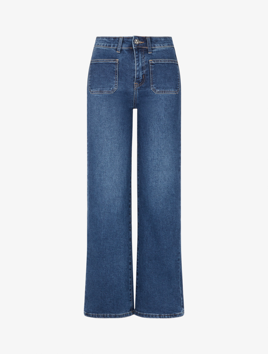 Jean wide leg coupe droite - Bleu - 1