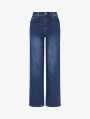 Jean droit push-up à taille haute - Bleu - 1