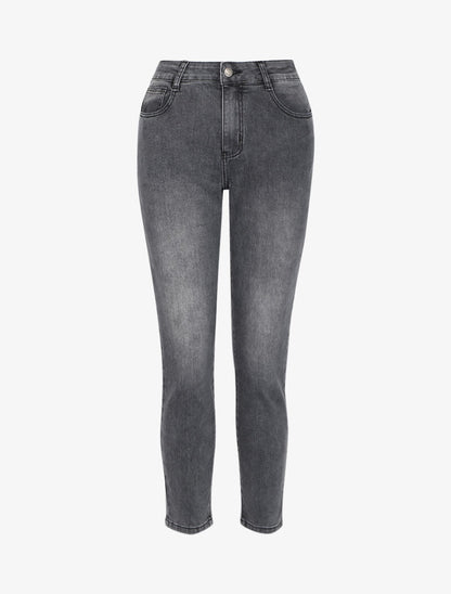 Jean mom 7/8 à taille standard - Anthracite - 1