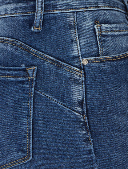 Jean skinny push up délavé - Bleu - 3