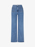 Jean wide leg à poches plaquées - Bleu - 1