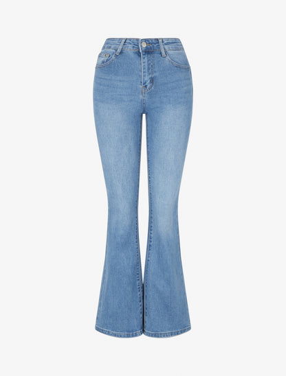 Jean push-up coupe flare - Bleu - 1