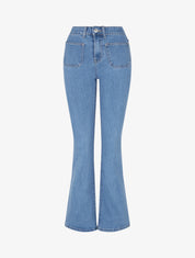 Jean coupe flare à poches plaquées - Bleu clair - 1