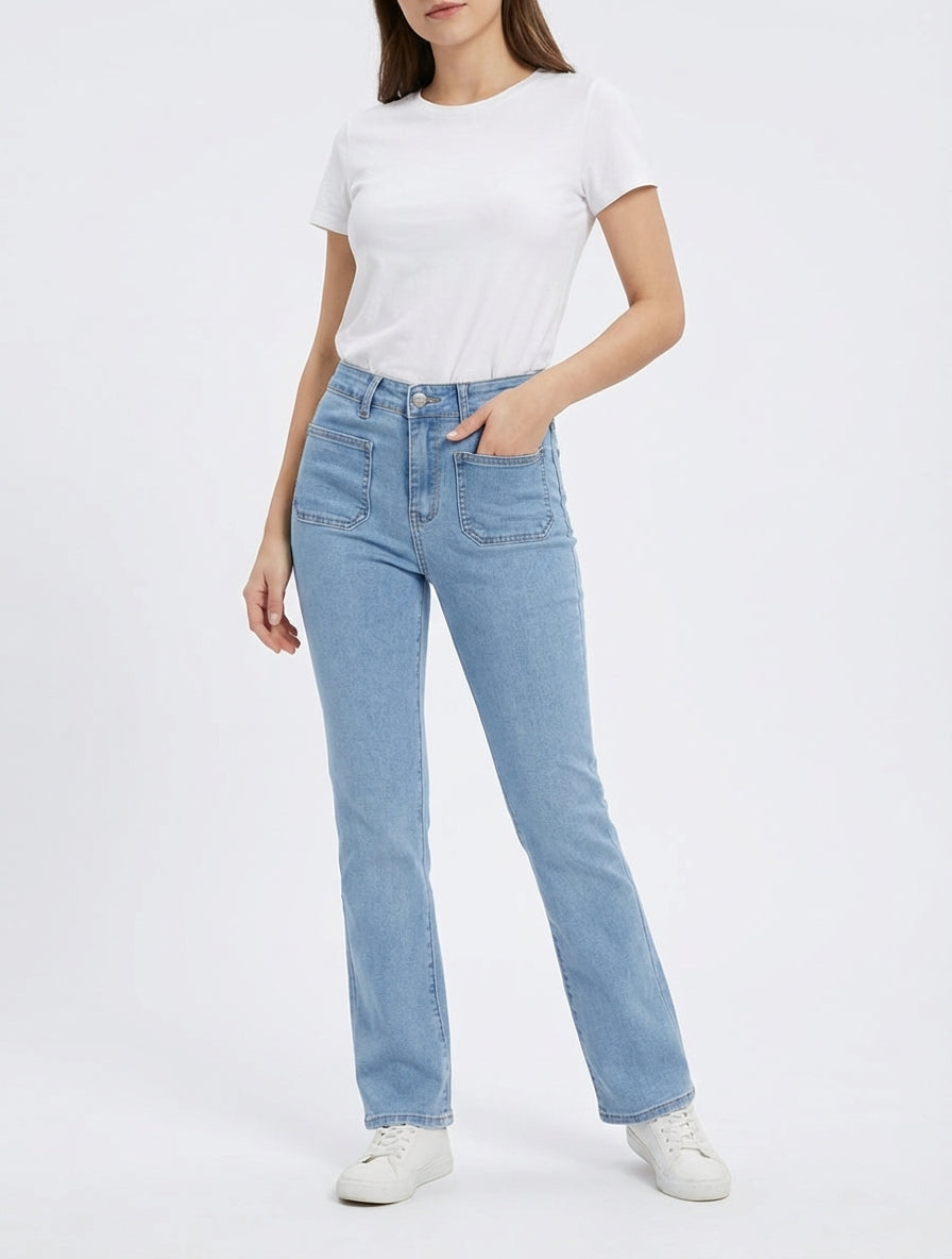 Jean push up coupe droite - Bleu