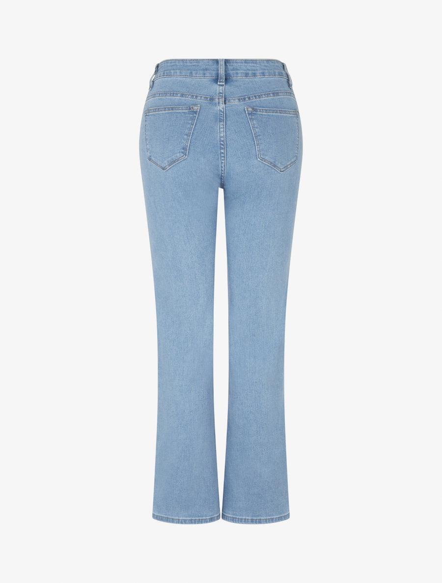 Jean à taille haute coupe droite - Bleu - 2