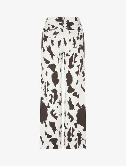 Jean wide leg à imprimé vache - Marron - 2