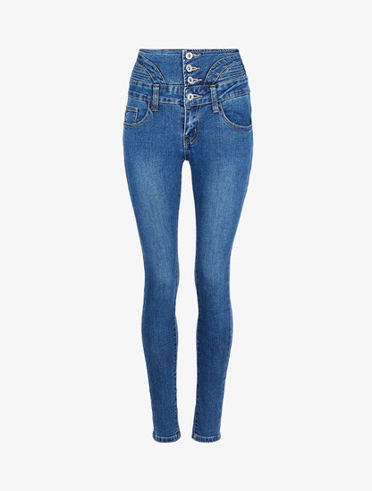 Jean taille empire et stylisée - Bleu denim - 3