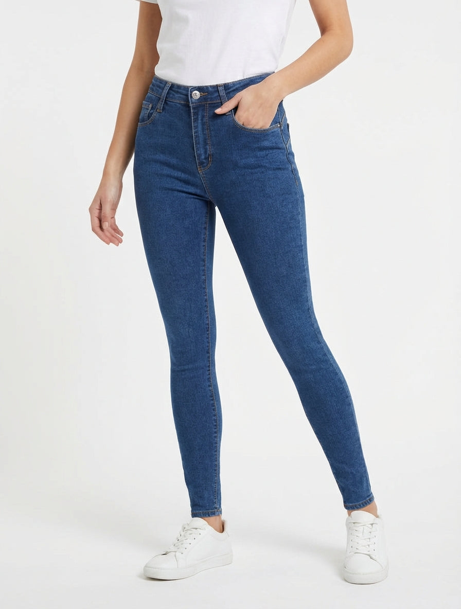 Jean push up skinny 5 poches - Bleu