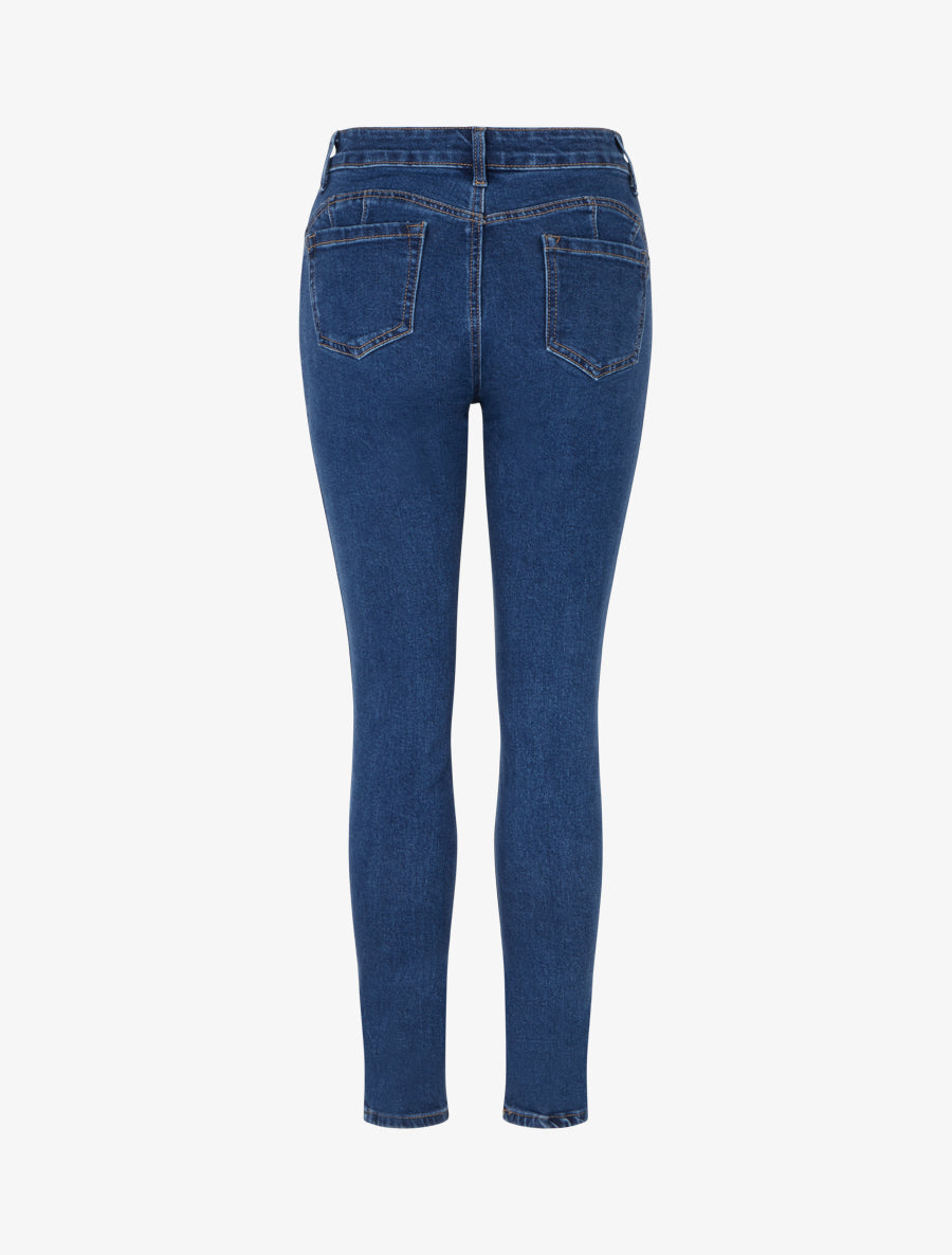 Jean skinny à taille haute - Bleu - 2