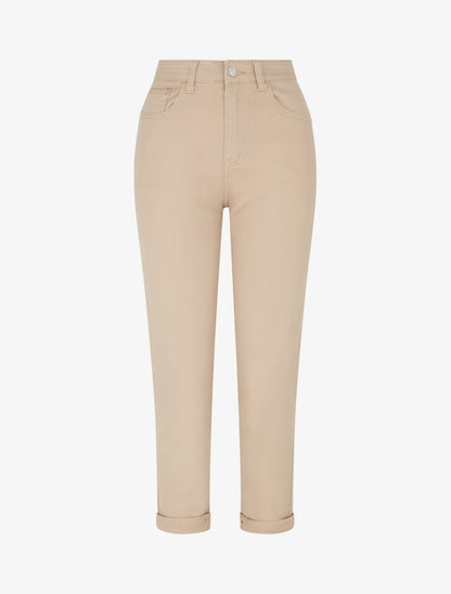 Jean mom taille haute - Beige - 1