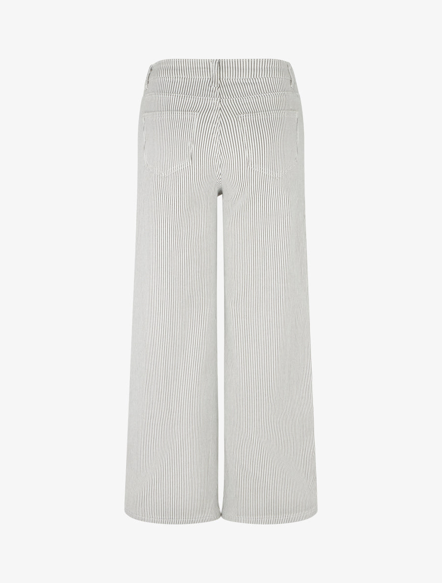 Jean ample à rayures - Blanc - 2