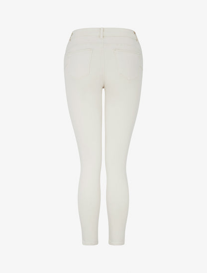 Jean skinny uni à taille standard - Beige clair - 2