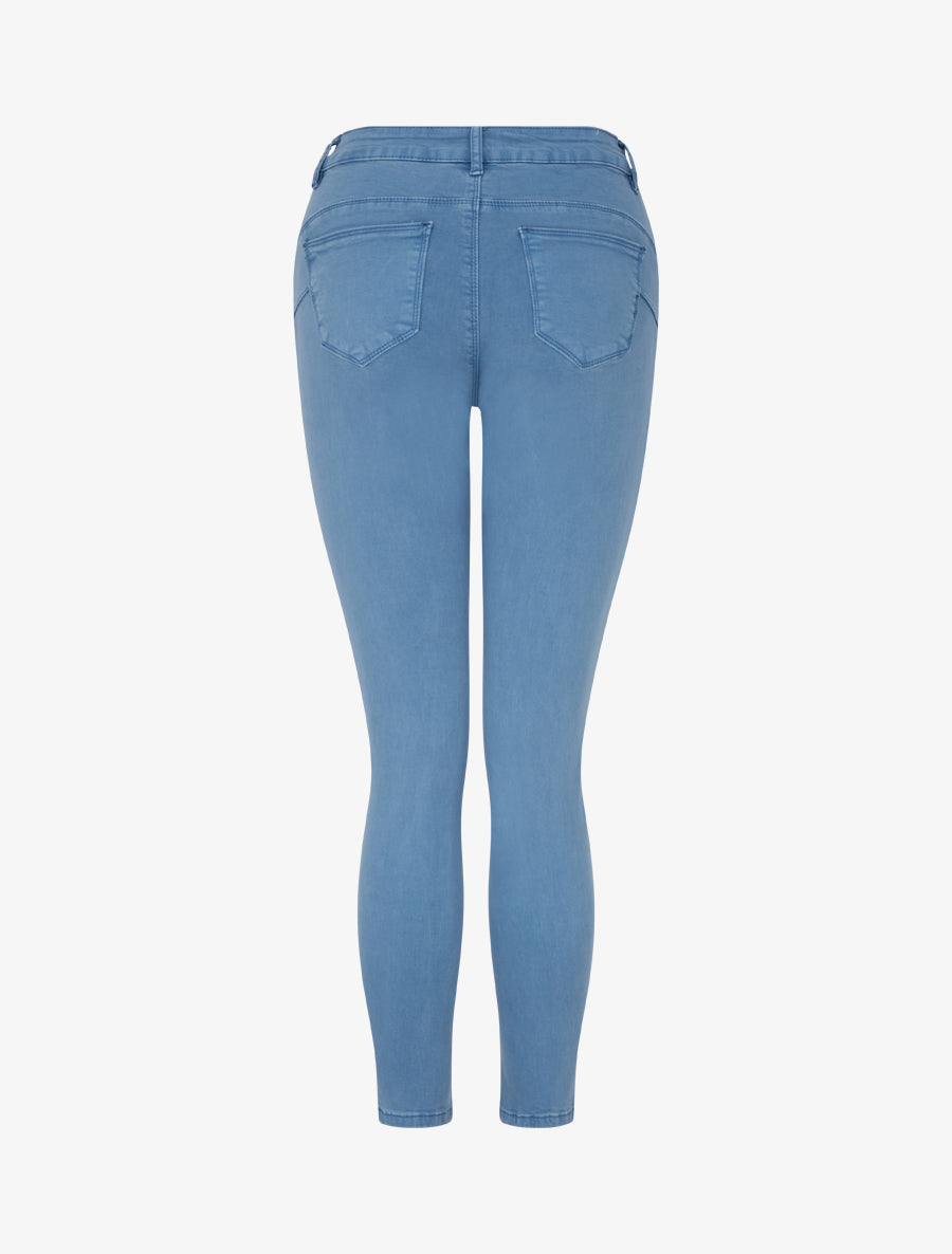 Jean skinny uni à taille standard - Bleu clair - 2