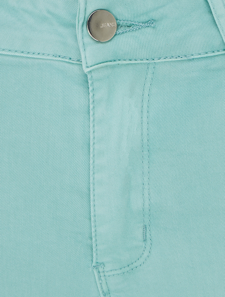 Jean skinny uni à taille standard - Vert d&