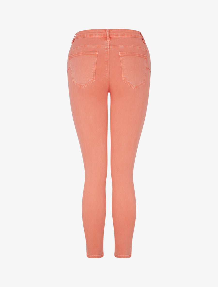 Jean skinny uni à taille standard - Corail - 2