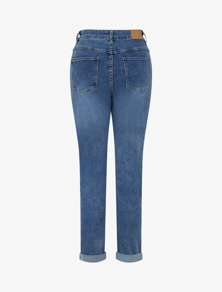 Jean mom taille haute - Bleu denim - 2