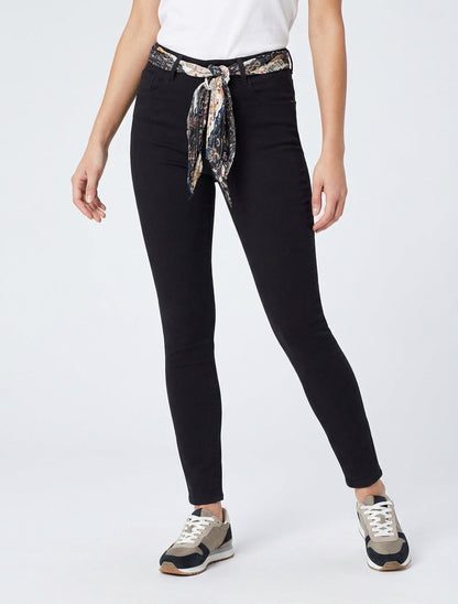 Jean skinny 5 poches ceinture - Noir