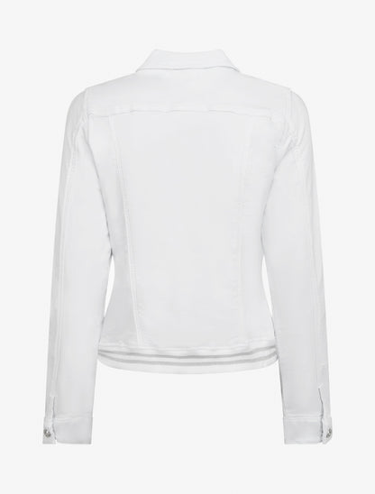 Veste en jean à bords élastiqués - Blanc - 2