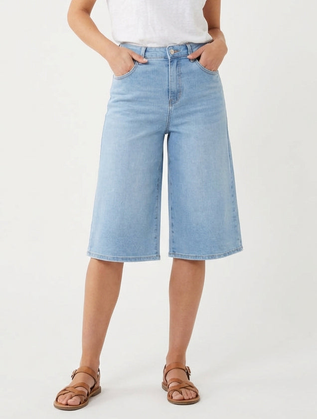 Bermuda en jean 5 poches - Bleu