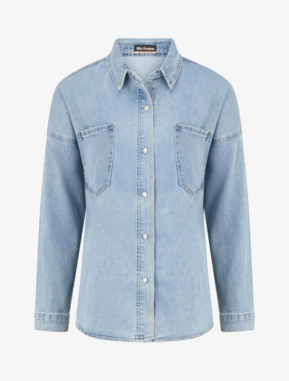 Chemise en jean droite - Bleu clair - 1