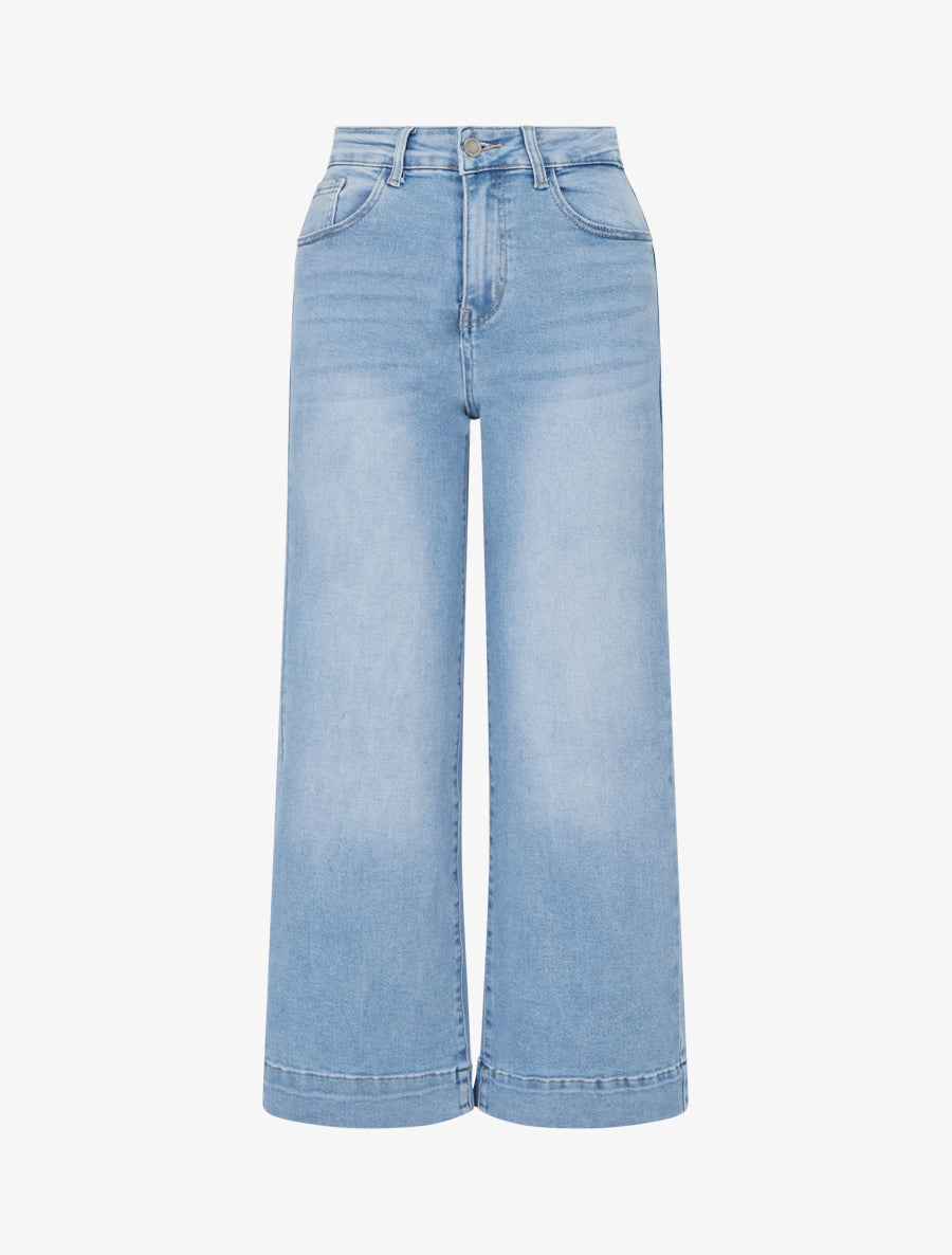 Jean taille standard délavé coupe droite - Bleu - 1