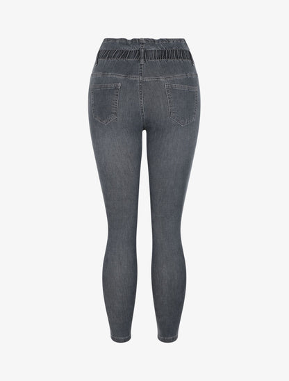 Jean paperbag coupe skinny - Anthracite - 2