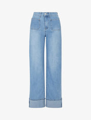 Jean push up wide leg coupe droite - Bleu