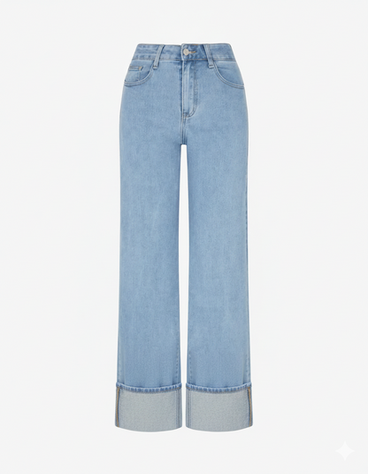 Jean droit à 4 poches - Bleu