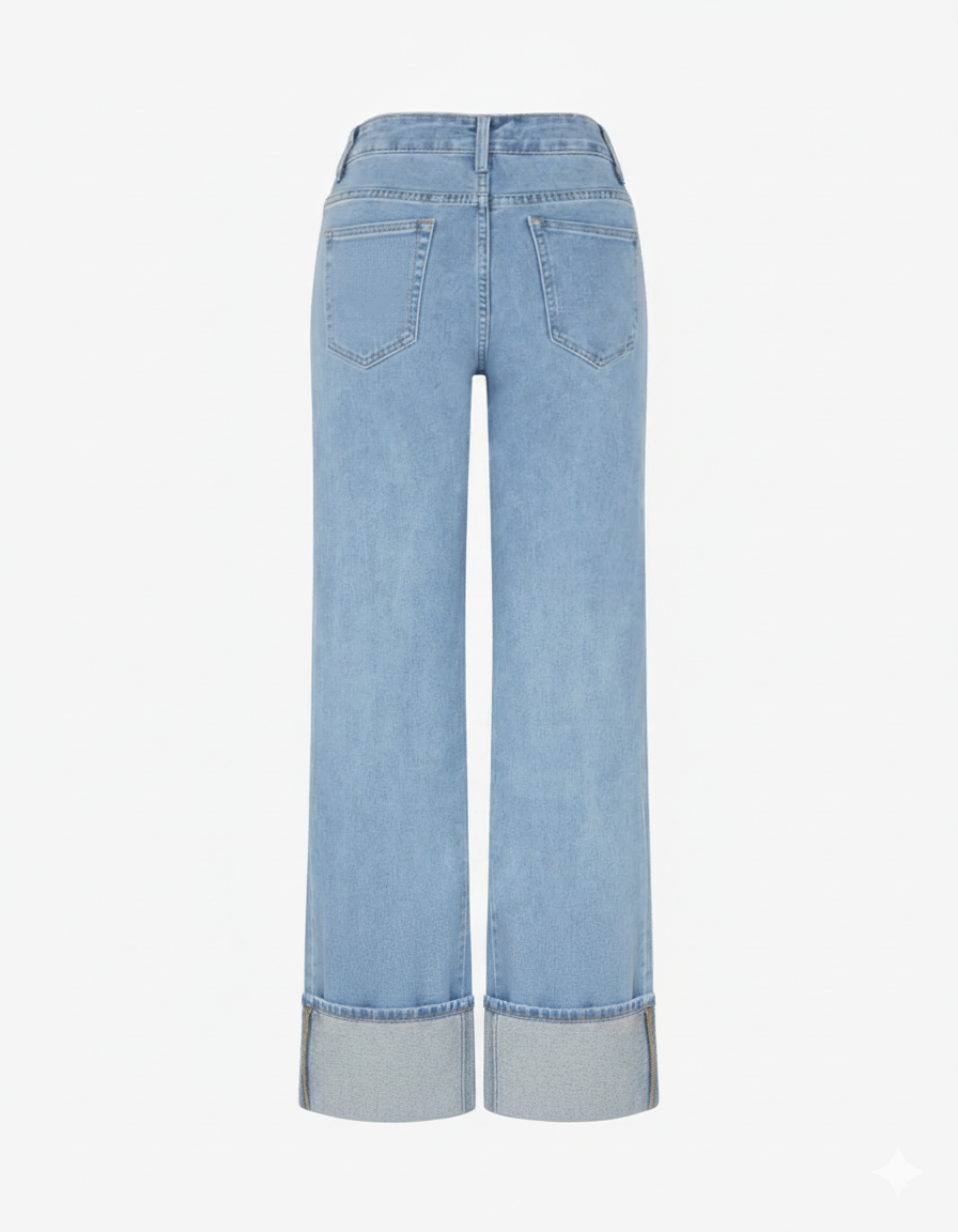 Jean droit à 4 poches - Bleu