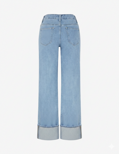 Jean droit à 4 poches - Bleu