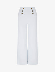 Jean droit style pantalon à pont - Blanc - 1