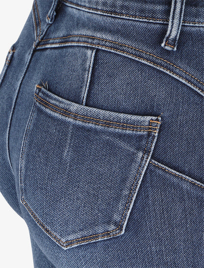 Jean skinny stretch à griffures - Bleu - 3
