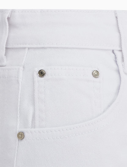 Jean ballon taille standard 5 poches - Blanc