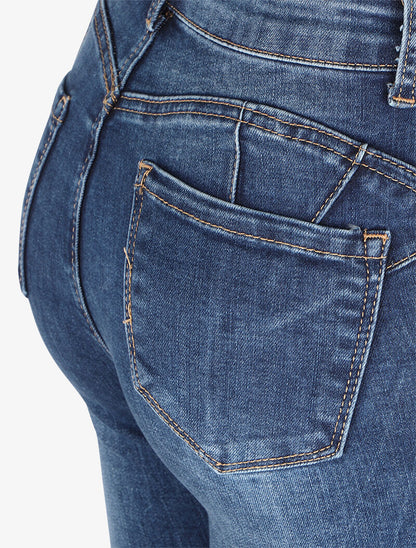 Jean skinny délavé et stretch - Bleu - 3