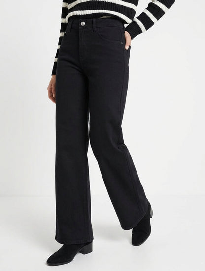 Jean wide leg 5 poches - Noir