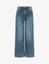 Jean wide leg à taille haute - Bleu moyen - 1