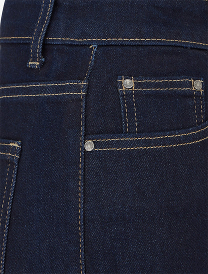 Jean taille haute coupe wide leg - Bleu brut - 3