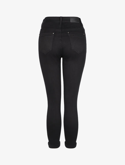 Jean slim stretch à taille haute - Noir - 2