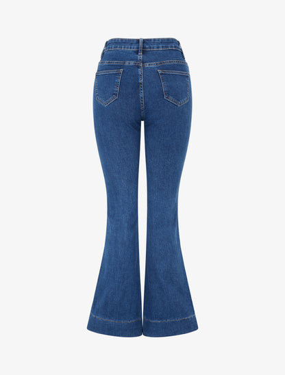 Jean flare à poches plaquées - Bleu denim - 2