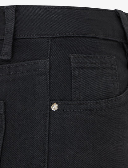 Jean droit taille haute - Noir - 3