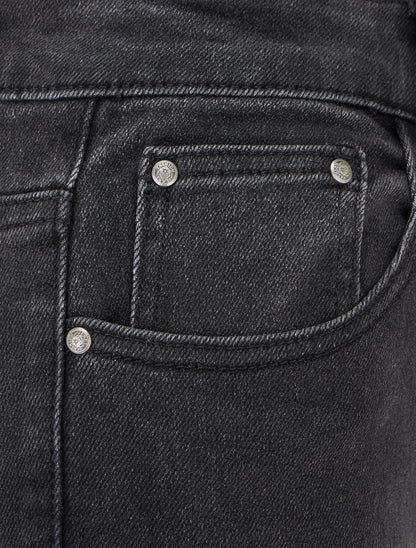 Jean taille haute coupe flare - Gris anthracite - 3