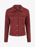 Veste en jean uni coupe droite - Bordeaux - 1