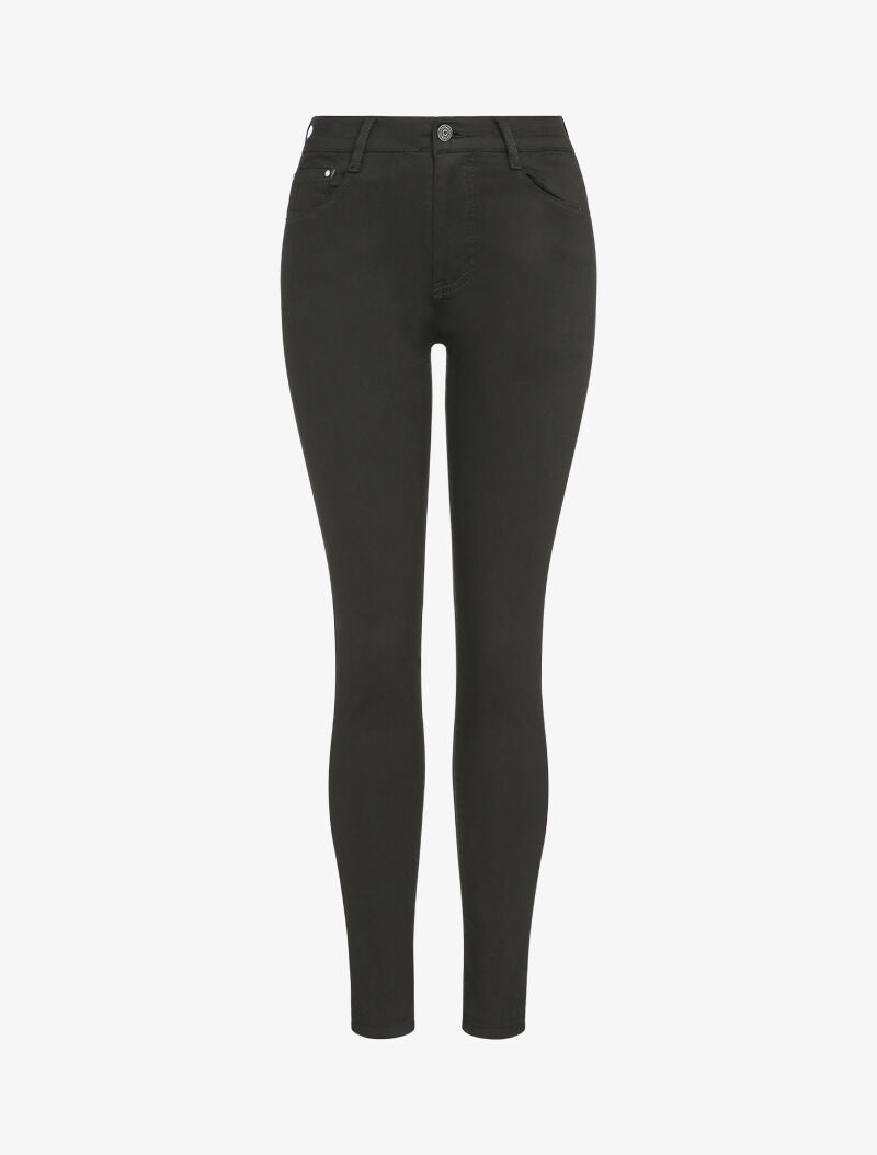 Jean slim uni à taille standard - Noir - 4